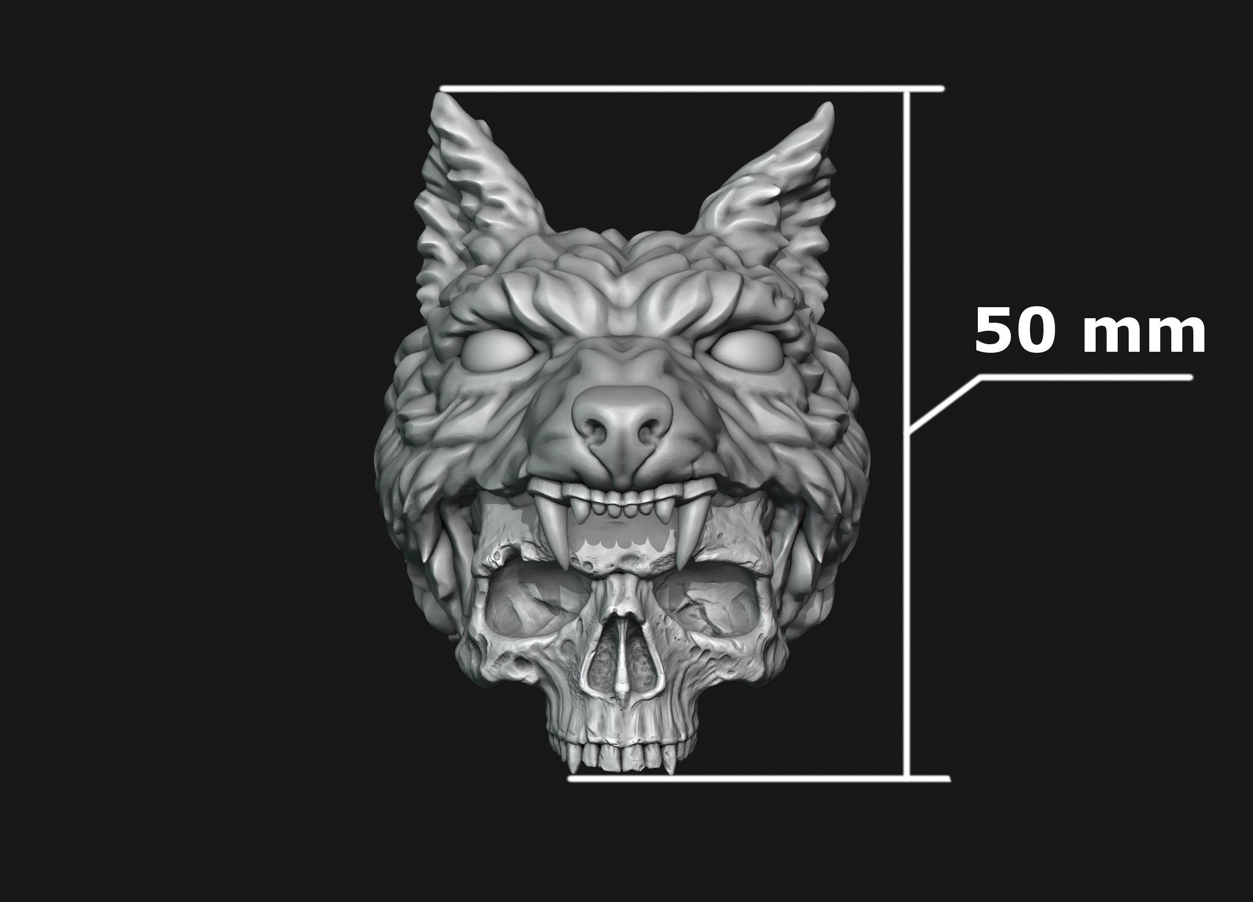 Skull Wolf Scalp 3D print model_21