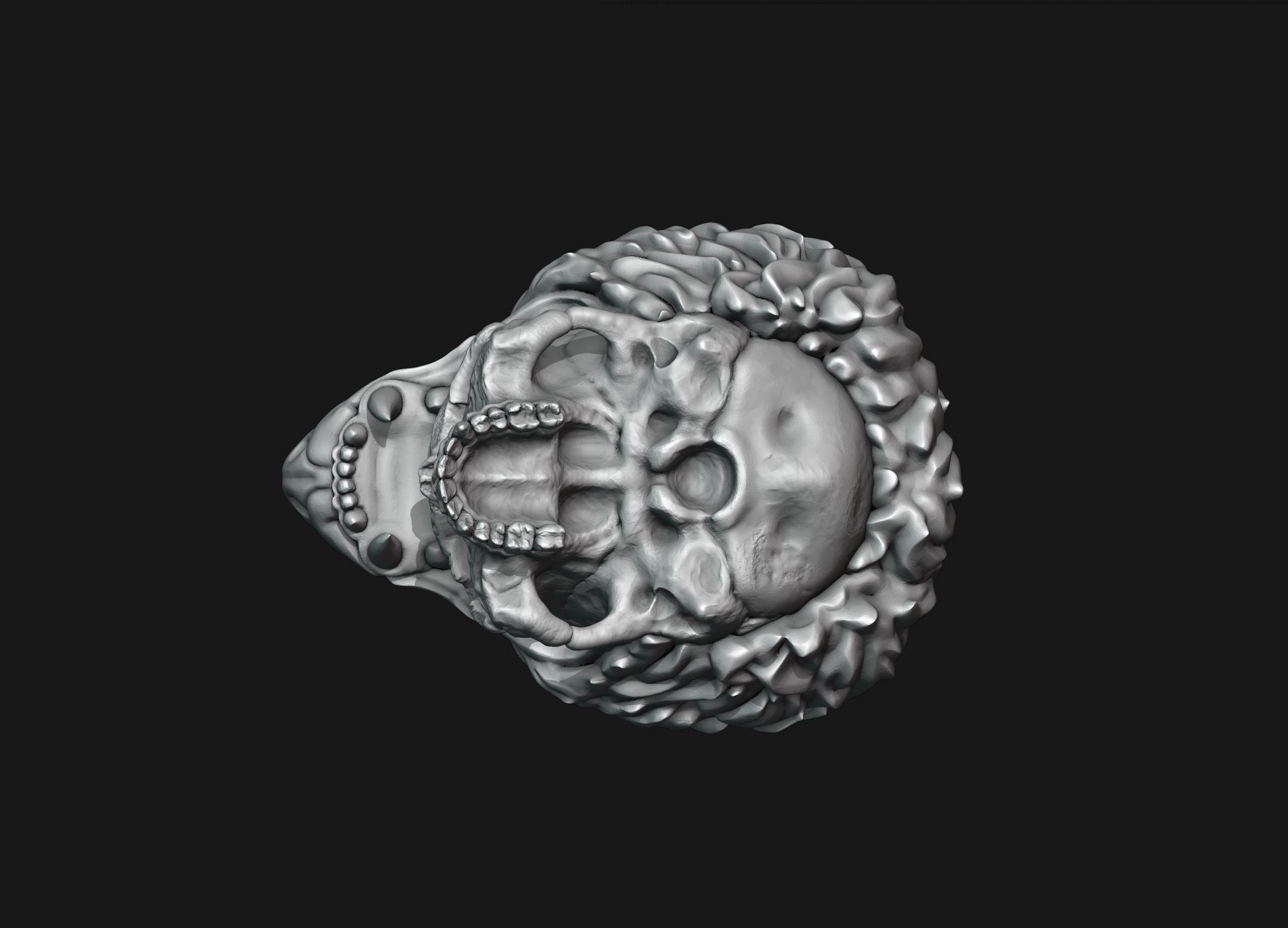 Skull Wolf Scalp 3D print model_19