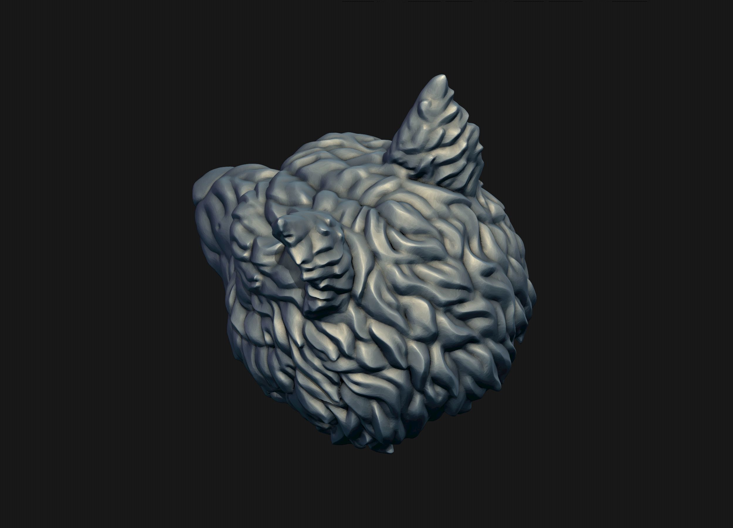 Skull Wolf Scalp 3D print model_11