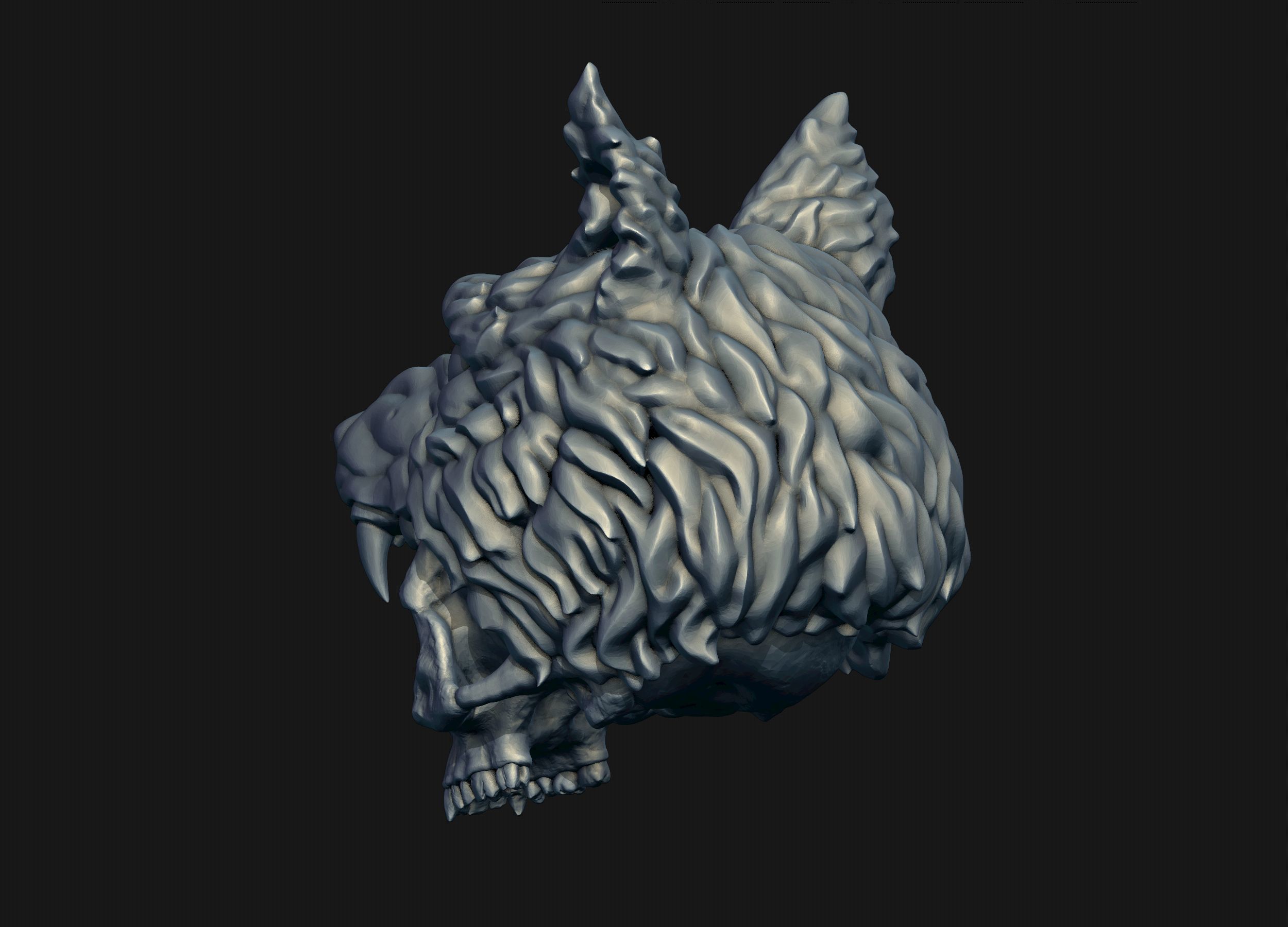Skull Wolf Scalp 3D print model_5