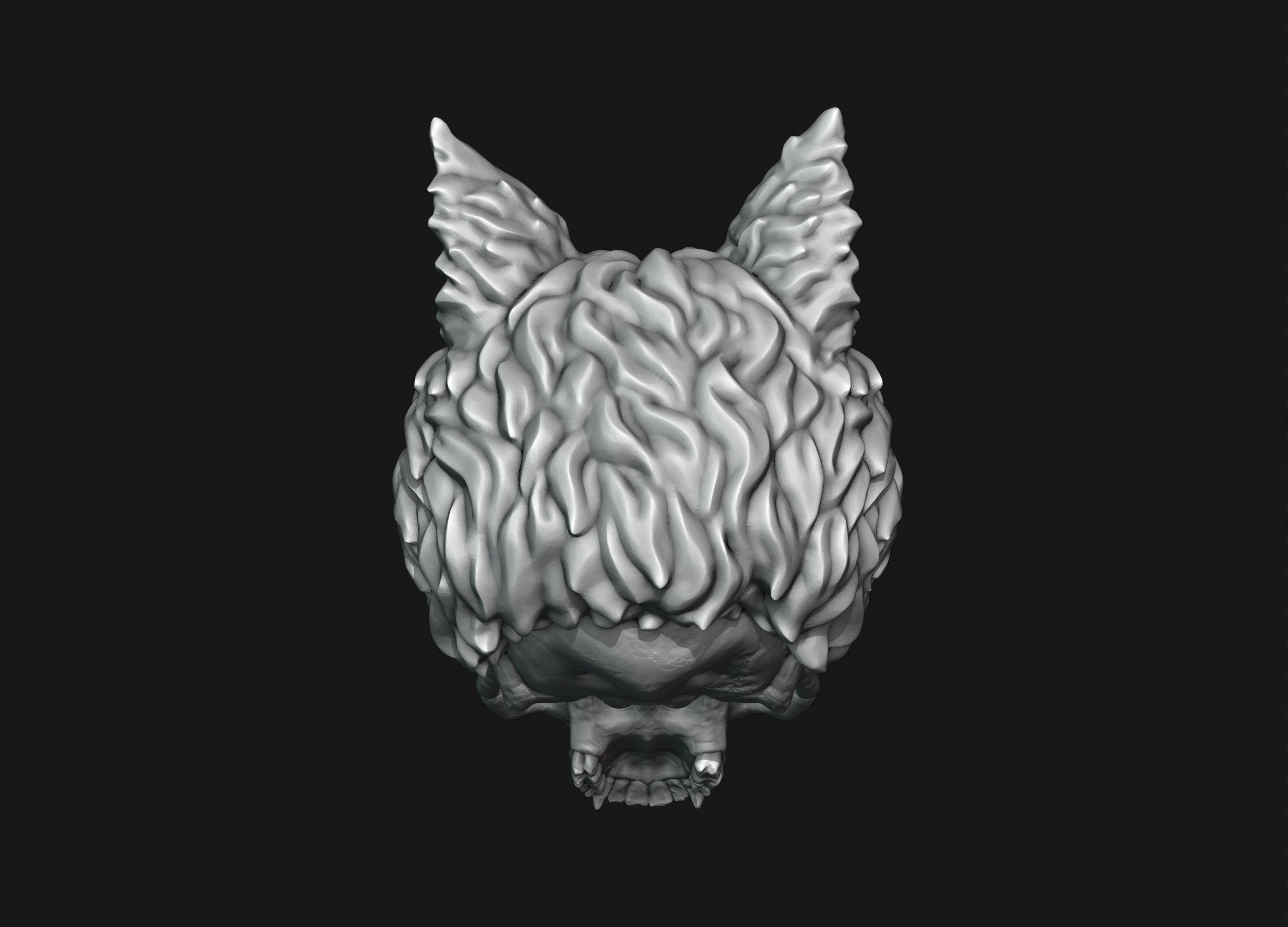Skull Wolf Scalp 3D print model_16