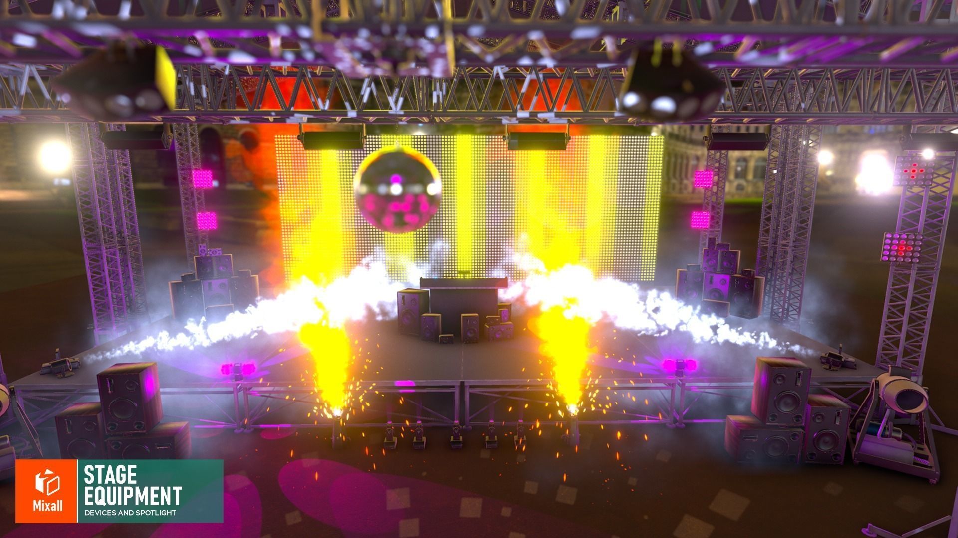 Stage equipment - devices and spotlight 3D model_9