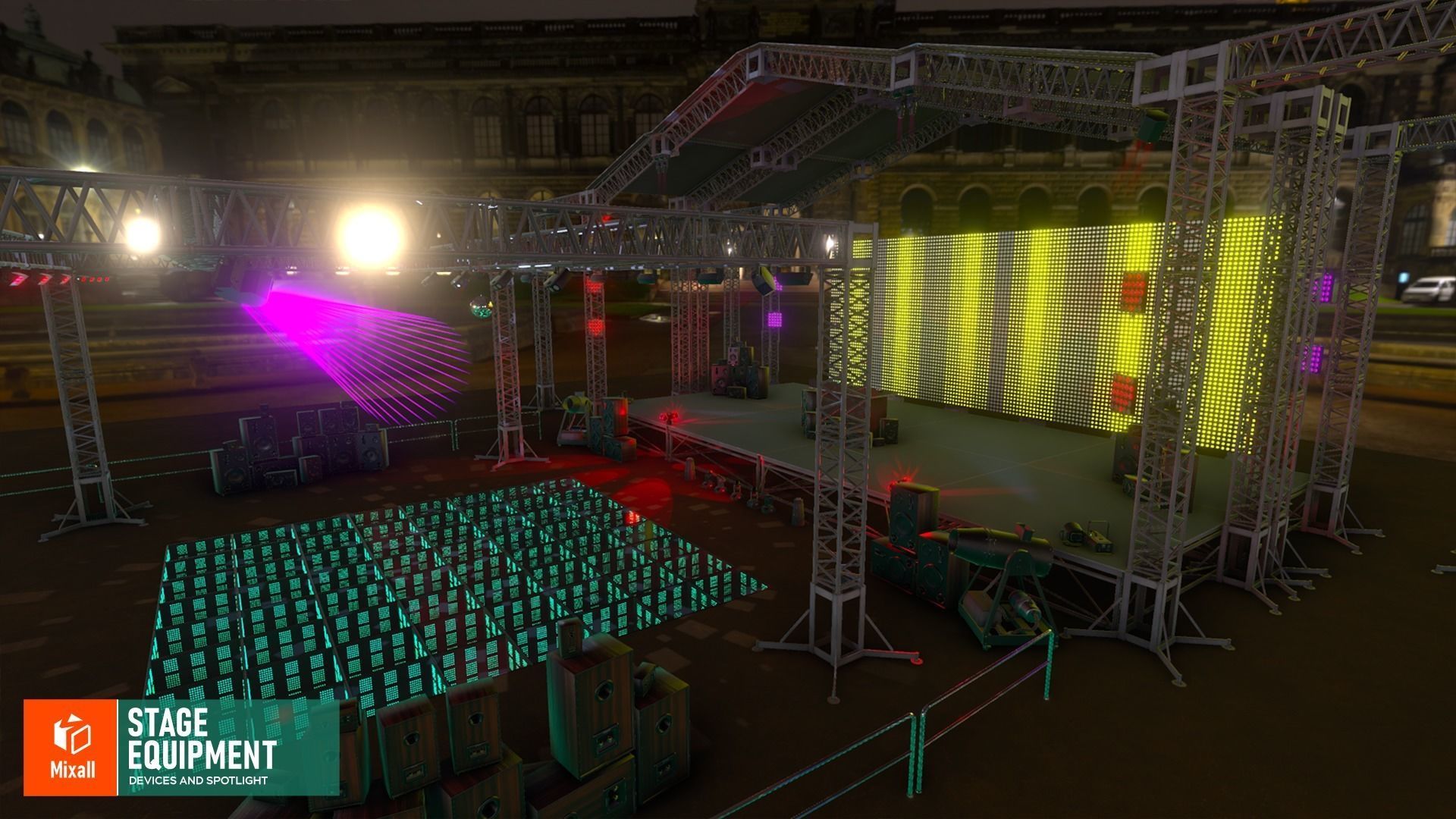 Stage equipment - devices and spotlight 3D model_4