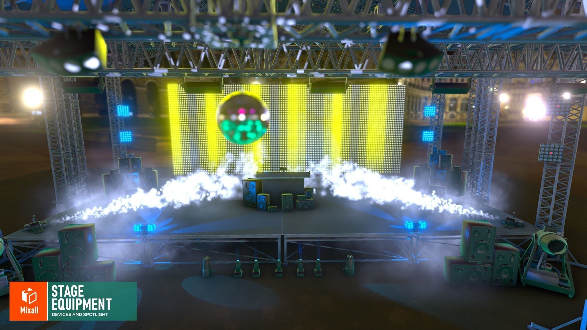 Stage equipment - devices and spotlight 3D model_10