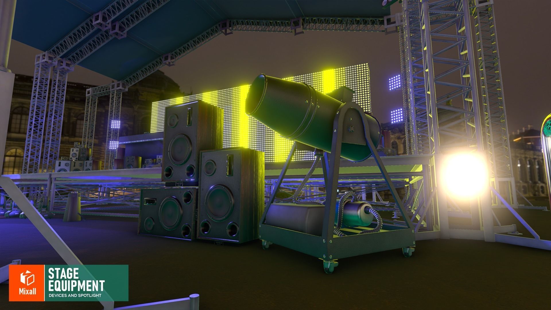 Stage equipment - devices and spotlight 3D model_11