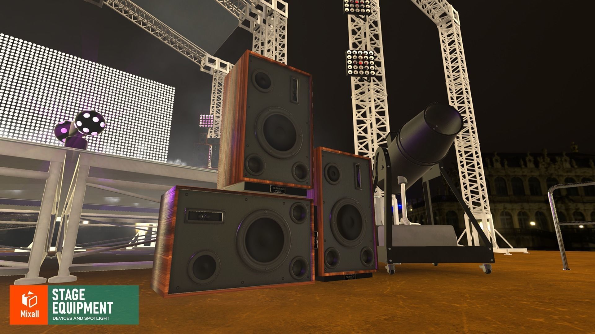Stage equipment - devices and spotlight 3D model_8