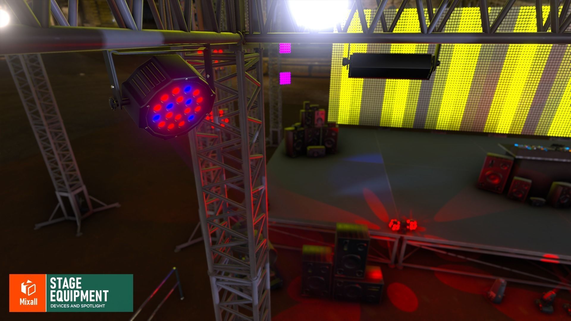 Stage equipment - devices and spotlight 3D model_1