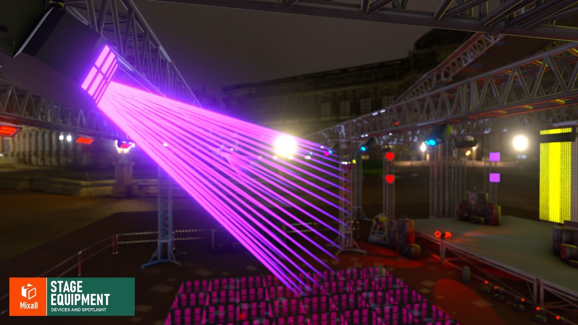 Stage equipment - devices and spotlight 3D model_15