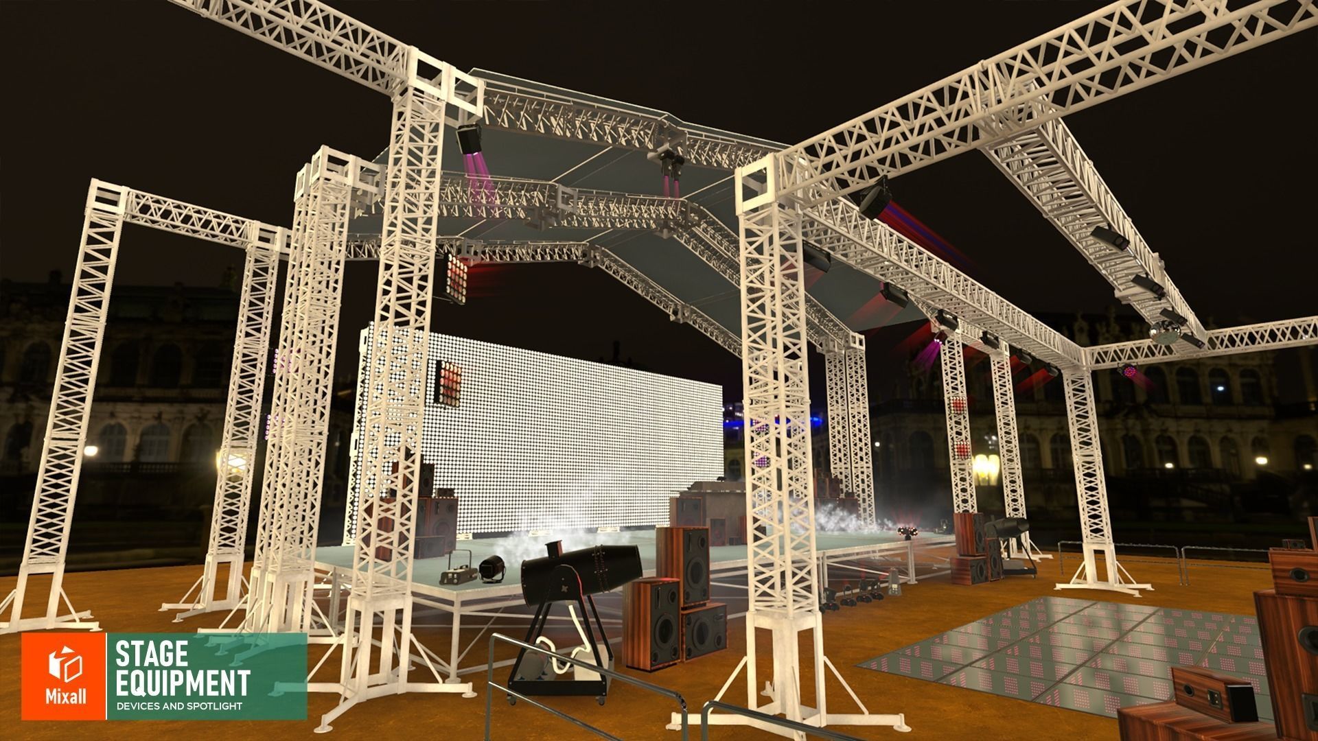 Stage equipment - devices and spotlight 3D model_5