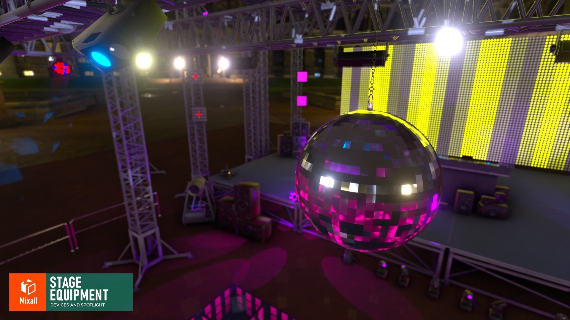 Stage equipment - devices and spotlight 3D model_2