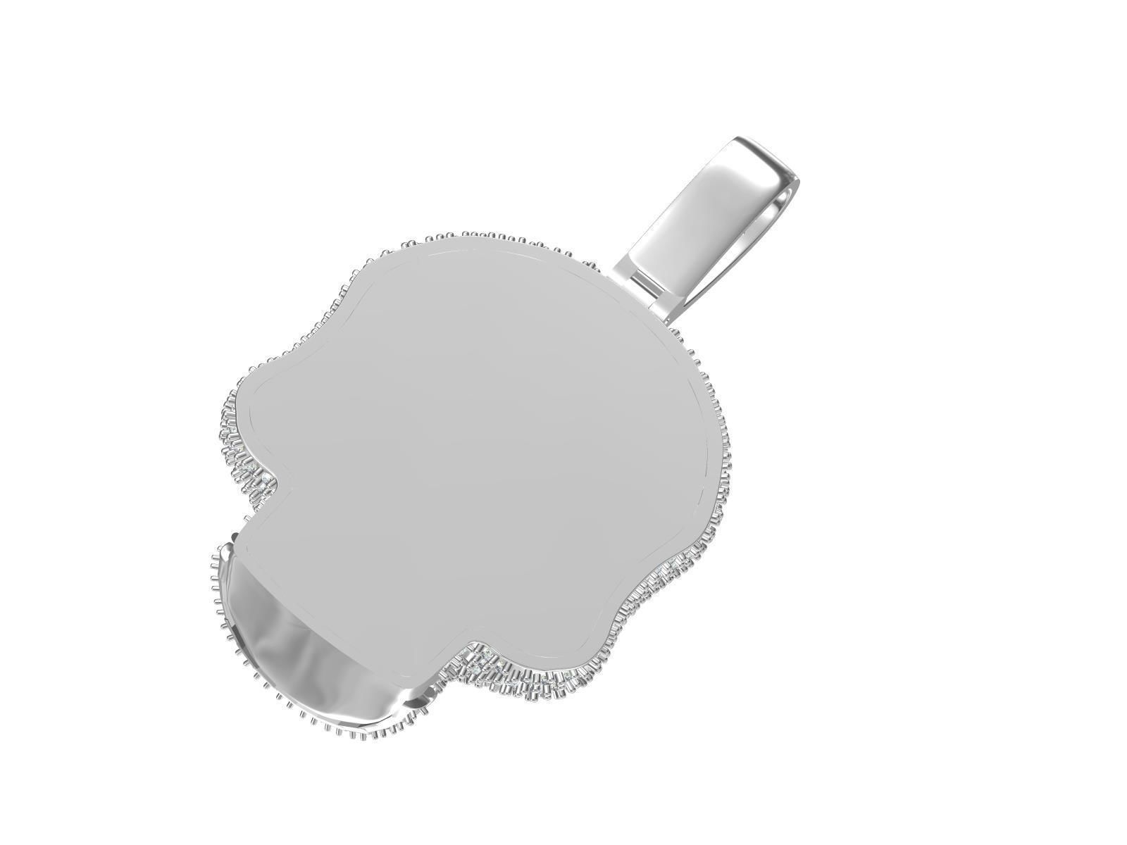 Skull Diamond pendant  3D print model_5