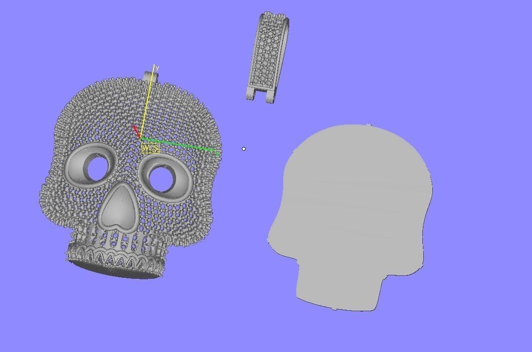 Skull Diamond pendant  3D print model_8