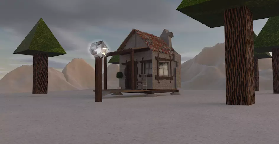 3D MOUNTAIN HOME MODELING AND ENVIRONMENT Low-poly 3D model_0