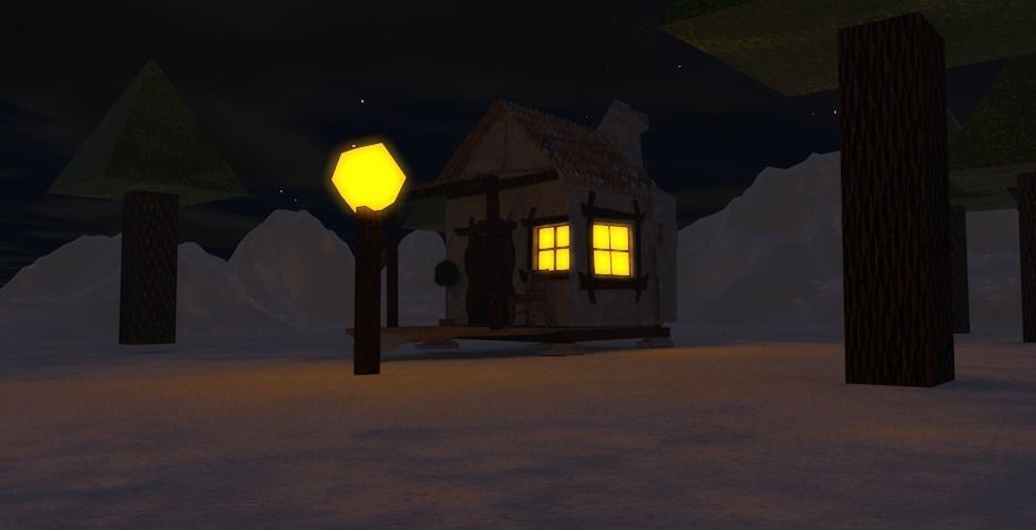 3D MOUNTAIN HOME MODELING AND ENVIRONMENT Low-poly 3D model_1