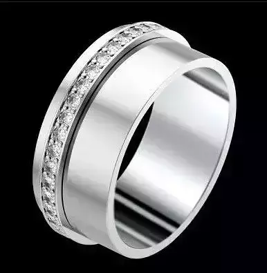 YD294 mens wedding band with diamonds