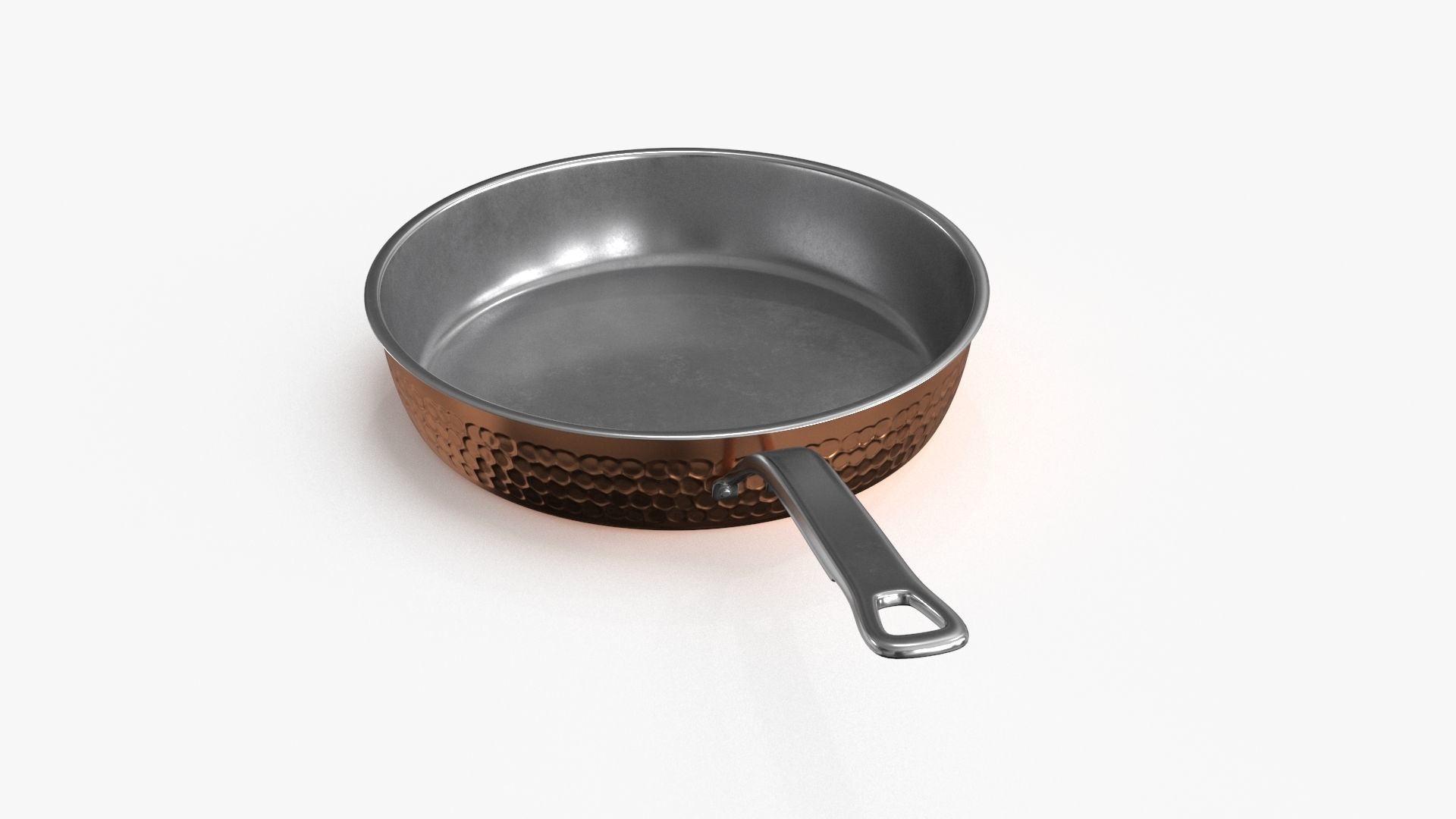 Stainless Steel Cookware Skillet Low-poly 3D model_5