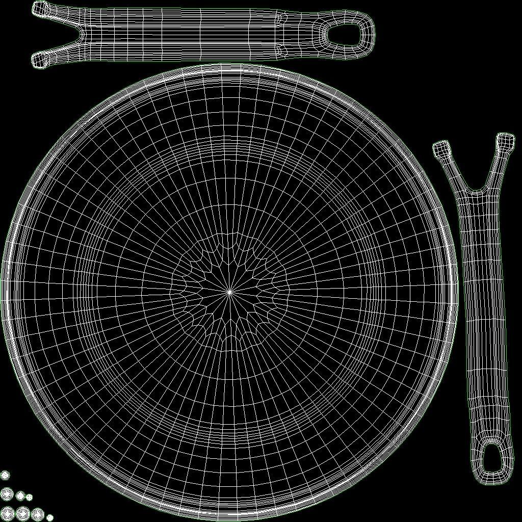 Stainless Steel Cookware Skillet Low-poly 3D model_12