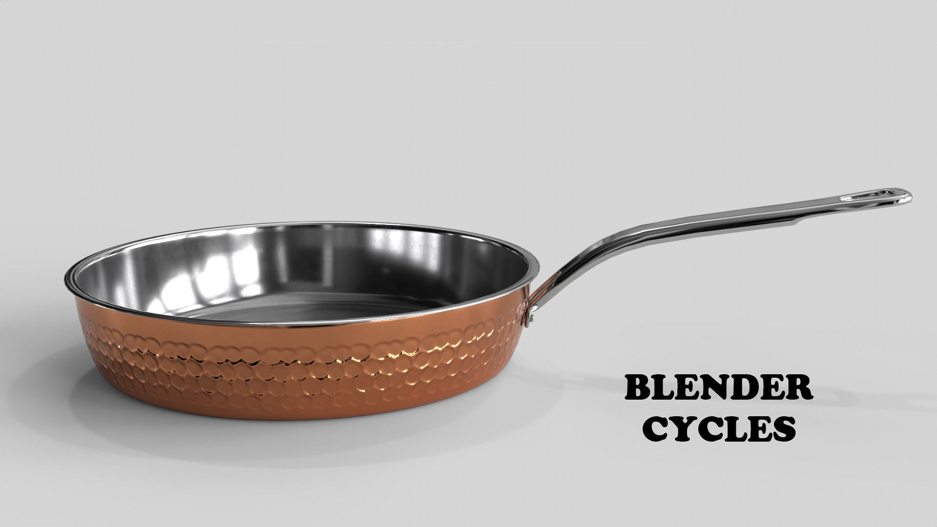 Stainless Steel Cookware Skillet Low-poly 3D model_10