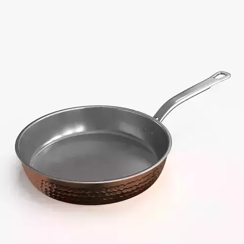 Stainless Steel Cookware Skillet Low-poly 3D model