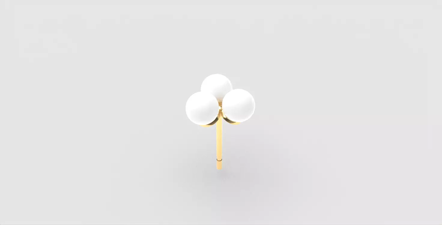 Pearl Earstuds semi-finished Earrings ready-made 3D print model