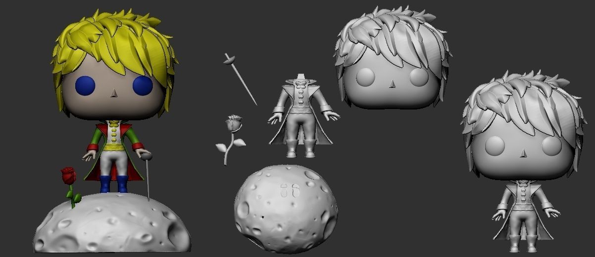 Le Petit Prince - Little Prince Moon Pop Funko 3D print model_6