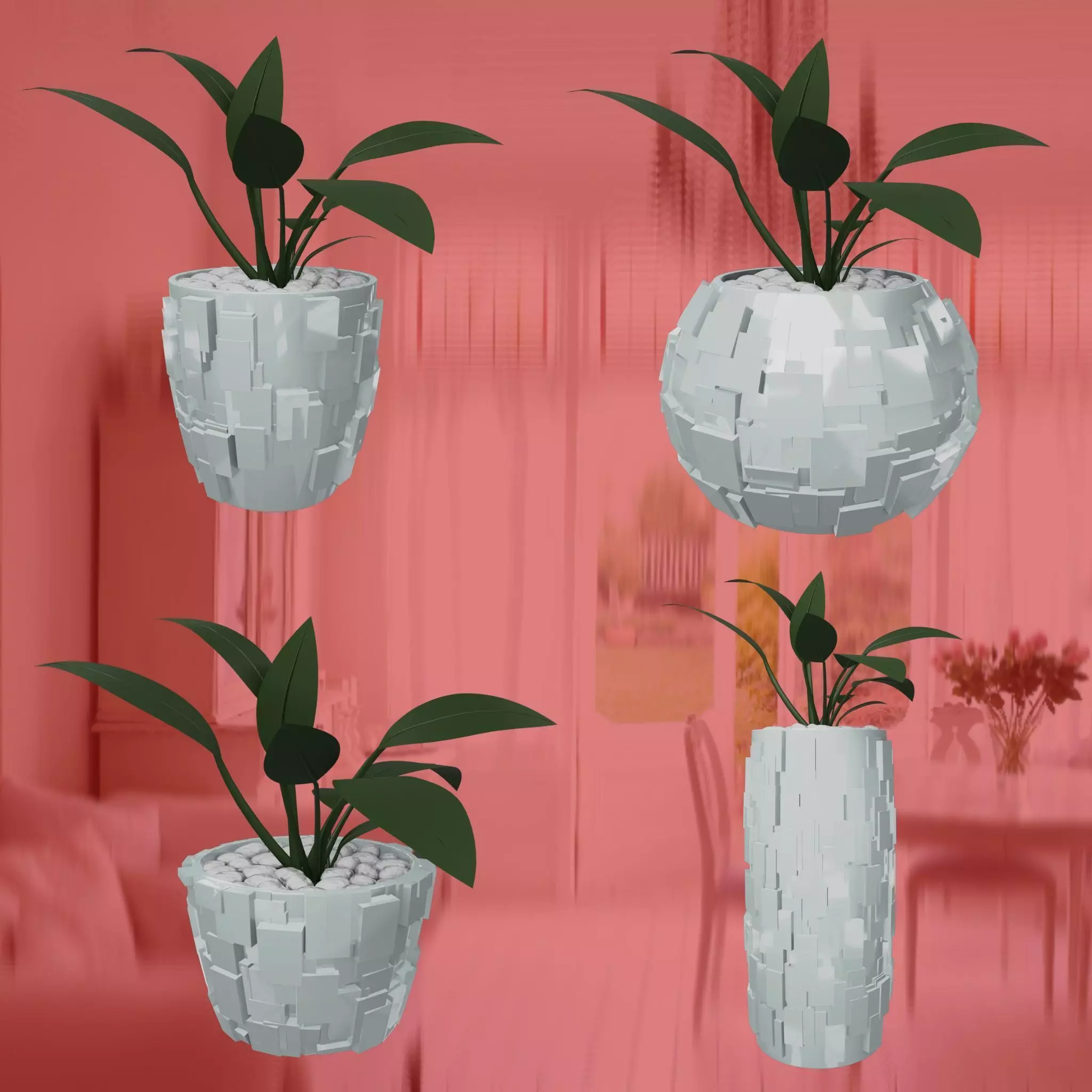 Abstract Planters Blocks Flowerpot Pot 3D print model
