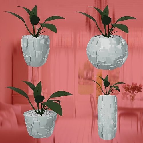 Abstract Planters Blocks Flowerpot Pot 3D print model