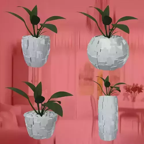 Abstract Planters Blocks Flowerpot Pot