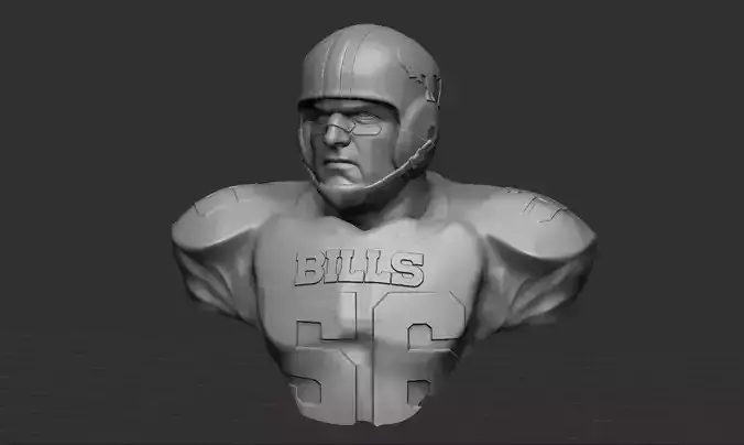 Vintage Buffalo Bills Football Bust 3D print model