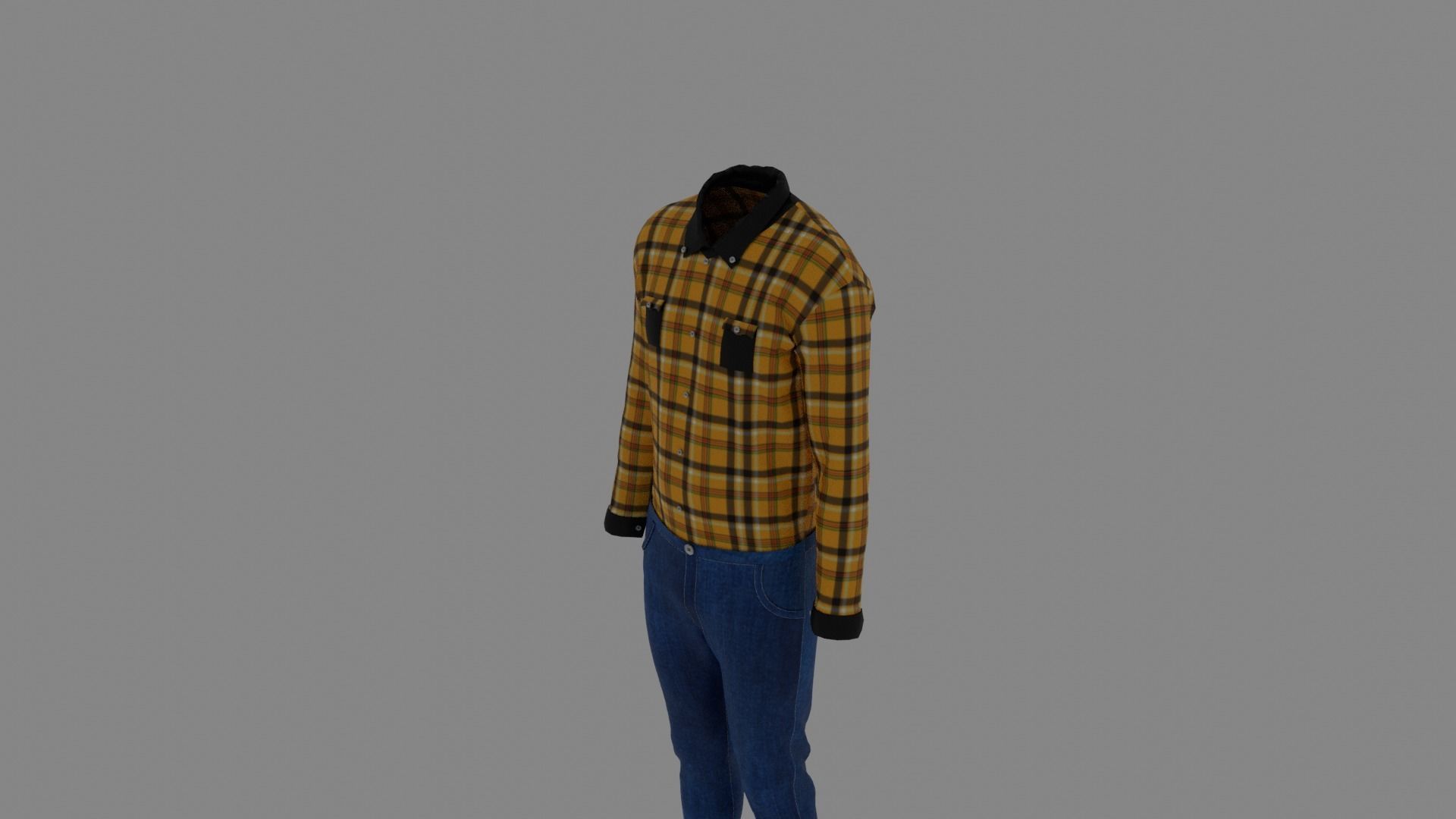 Man Clothes Low-poly 3D model_4