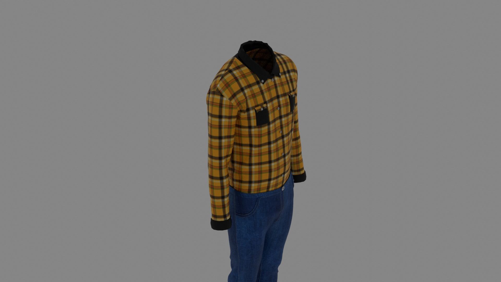 Man Clothes Low-poly 3D model_5