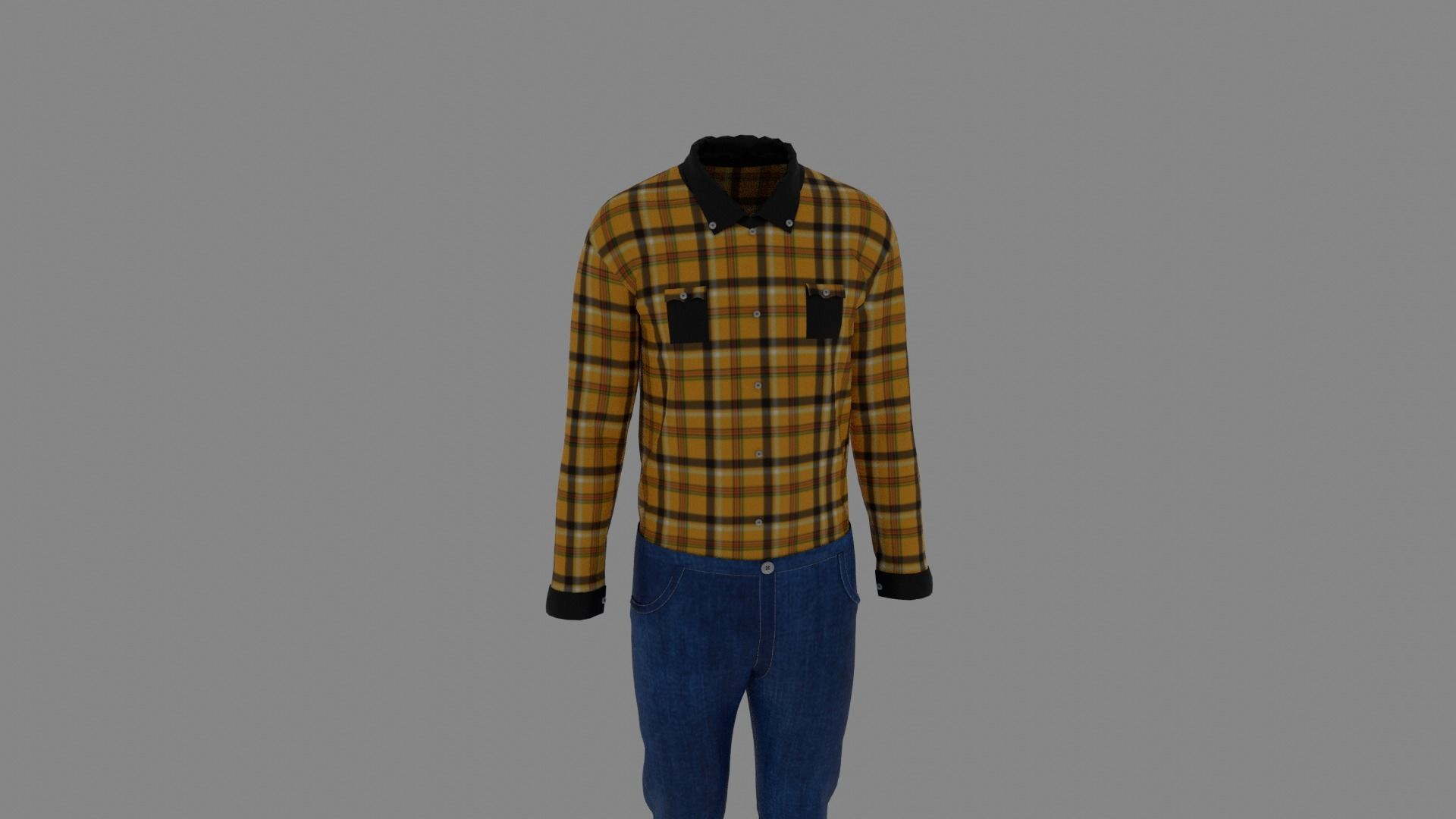 Man Clothes Low-poly 3D model_6