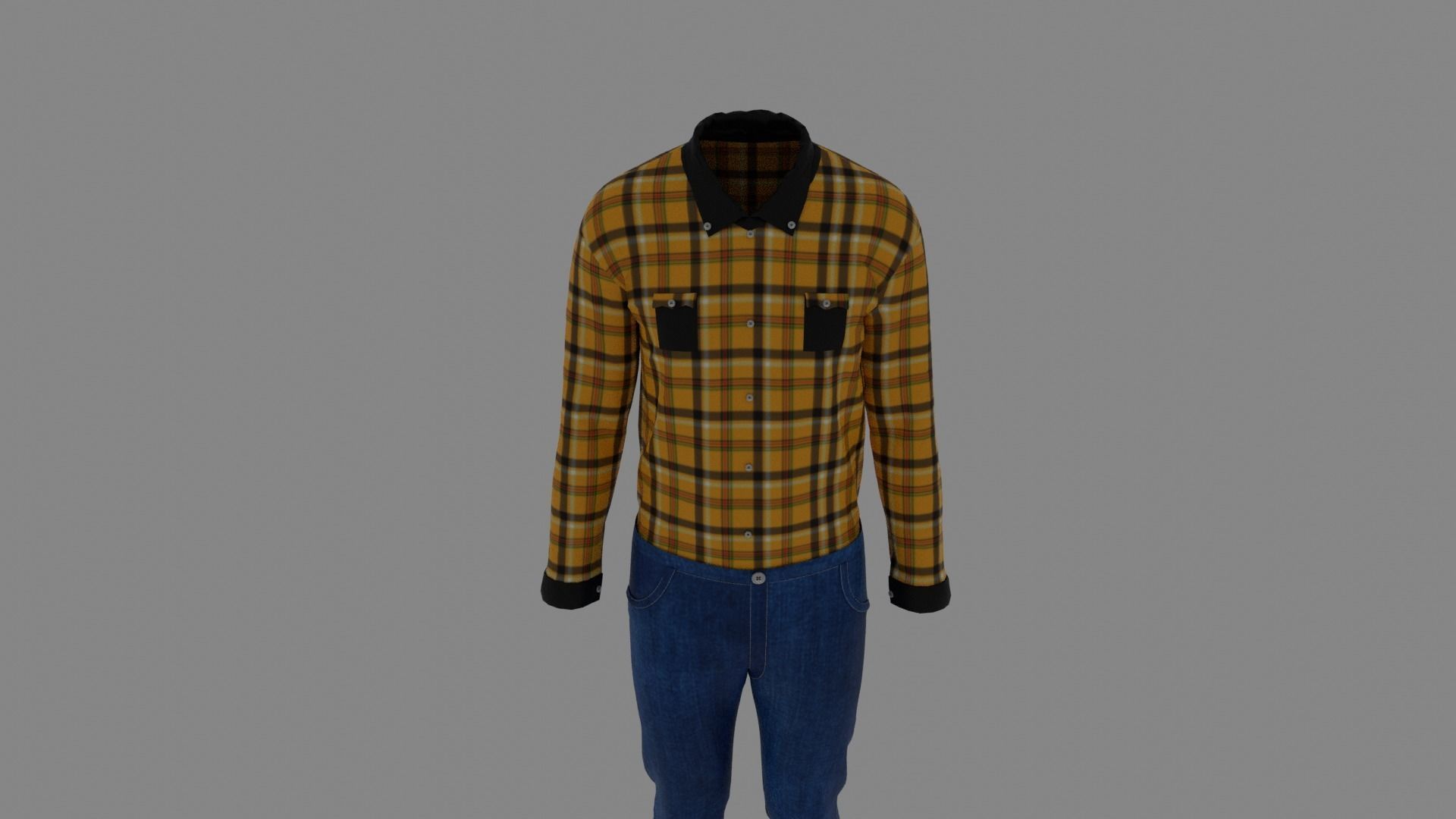 Man Clothes Low-poly 3D model_3