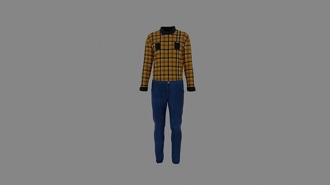 Man Clothes Low-poly 3D model