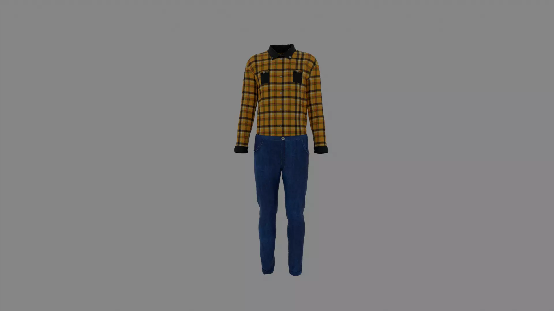Man Clothes Low-poly 3D model_0