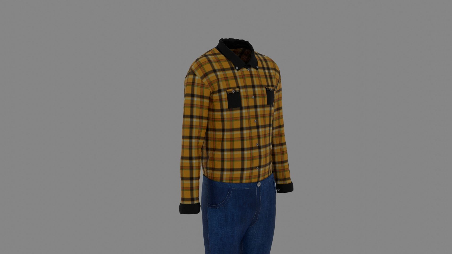 Man Clothes Low-poly 3D model_2