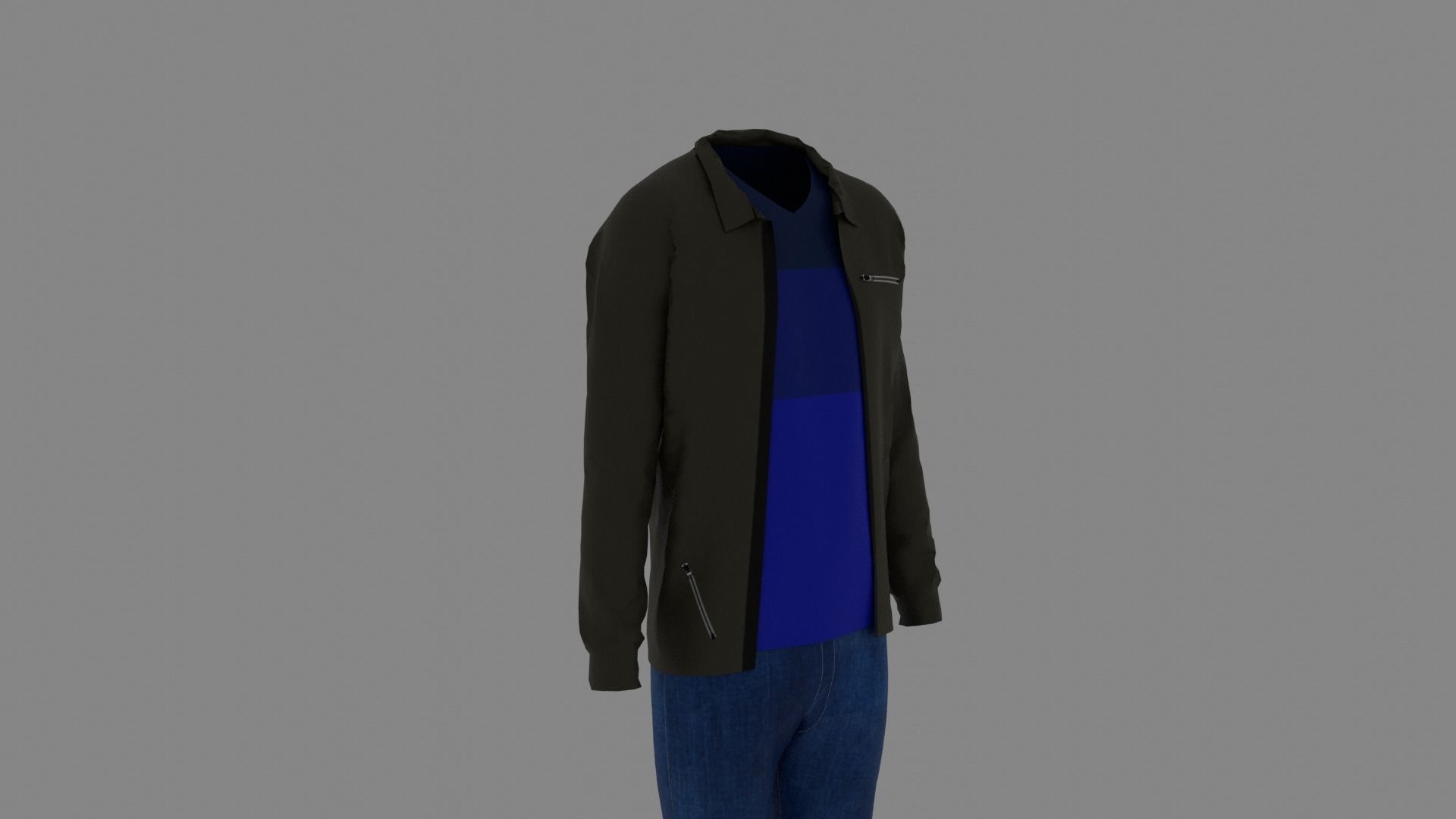 Man Clothes Low-poly 3D model_2