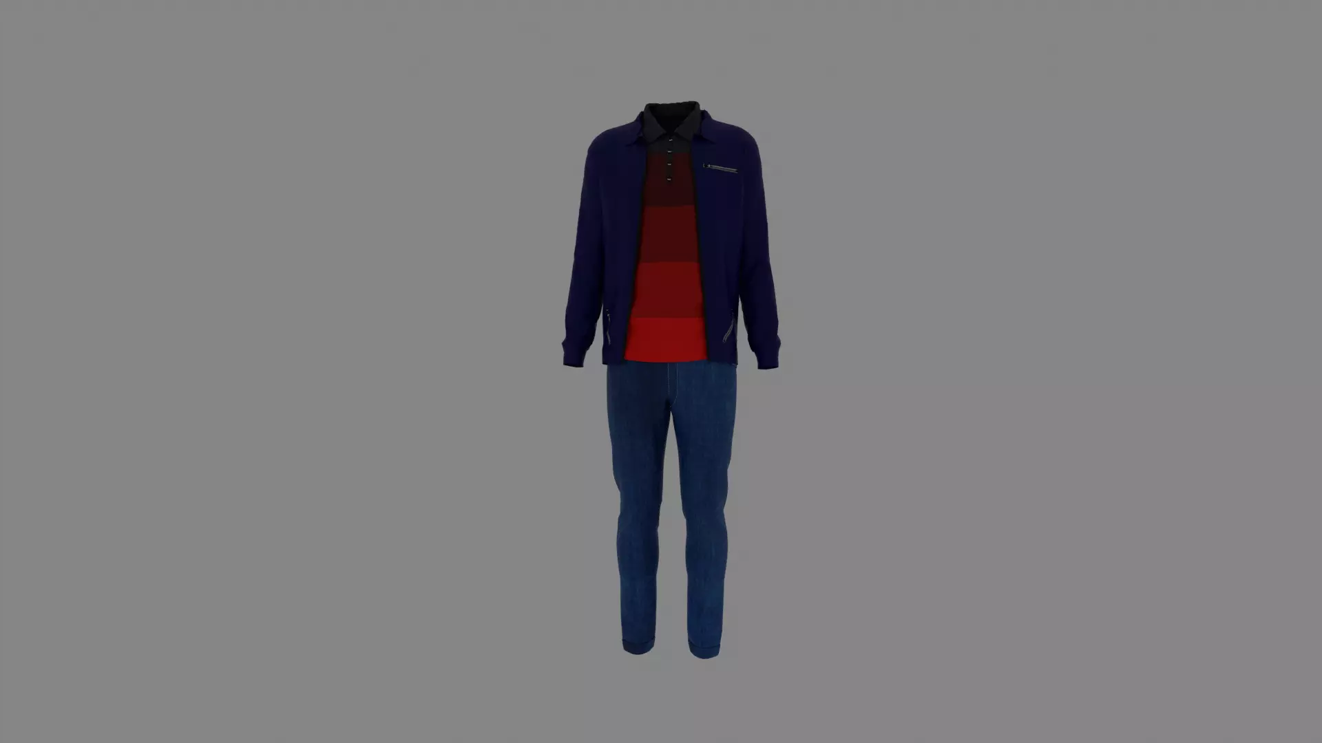 Man Clothes Low-poly 3D model_0