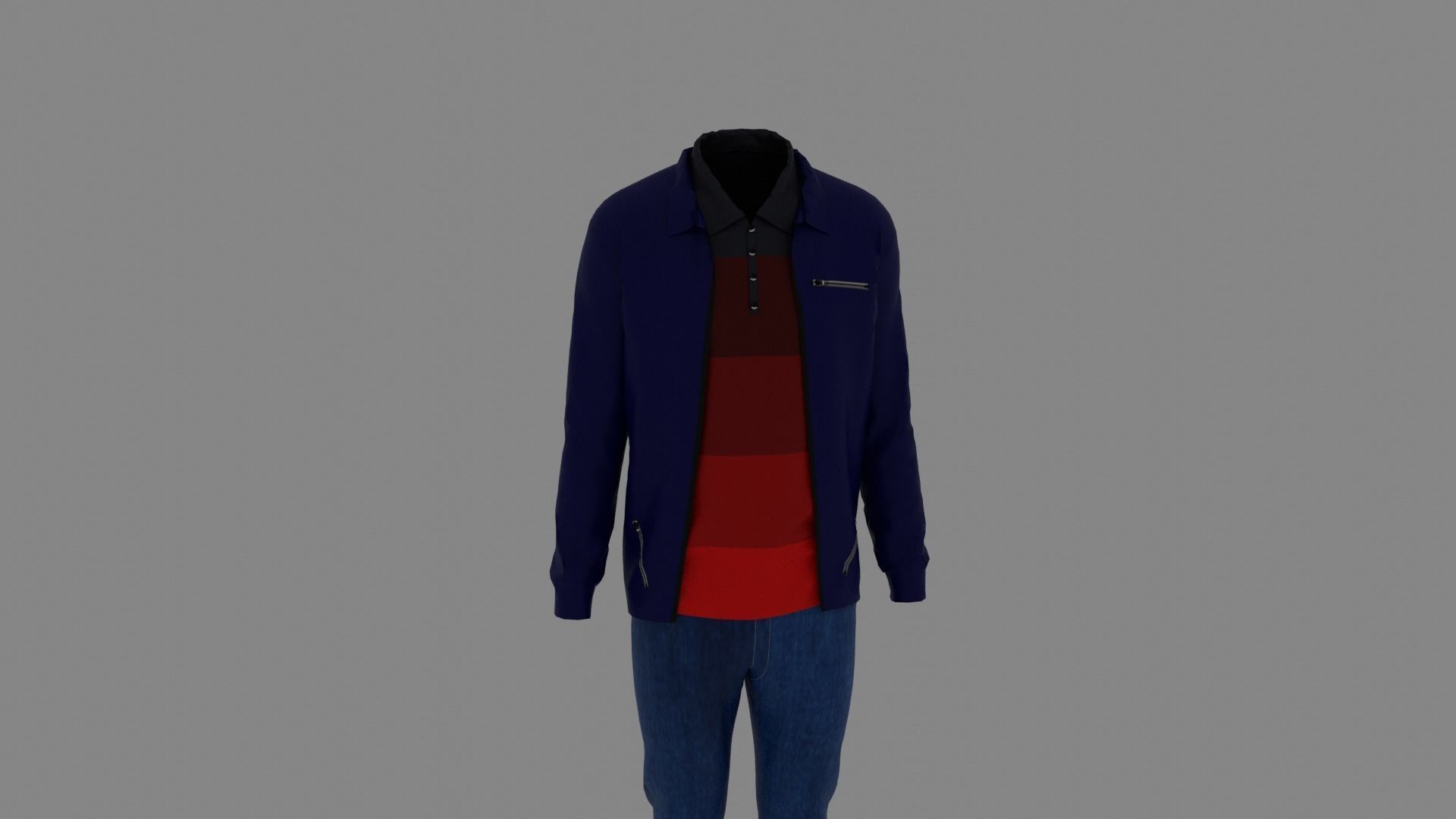 Man Clothes Low-poly 3D model_6