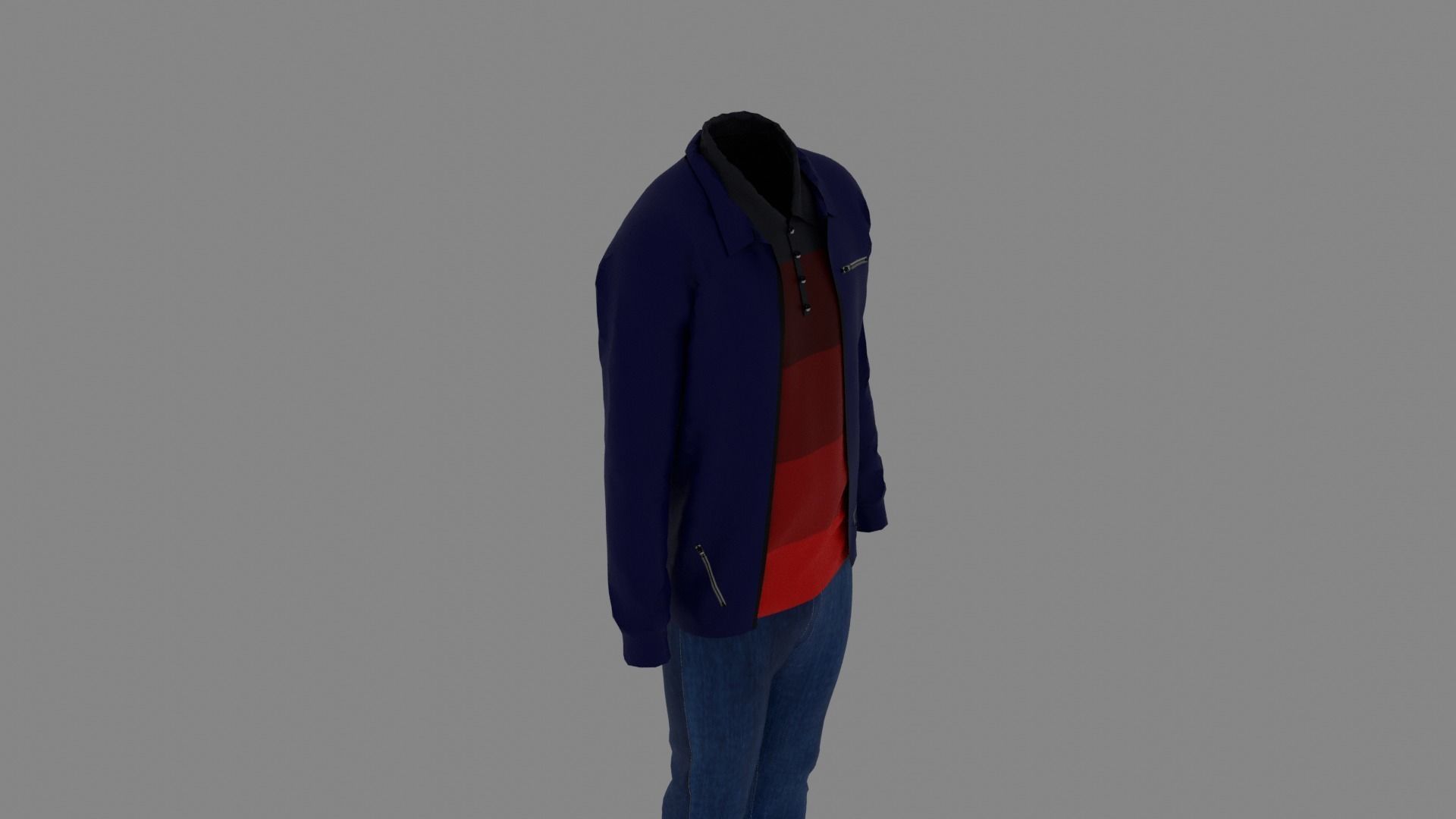 Man Clothes Low-poly 3D model_5