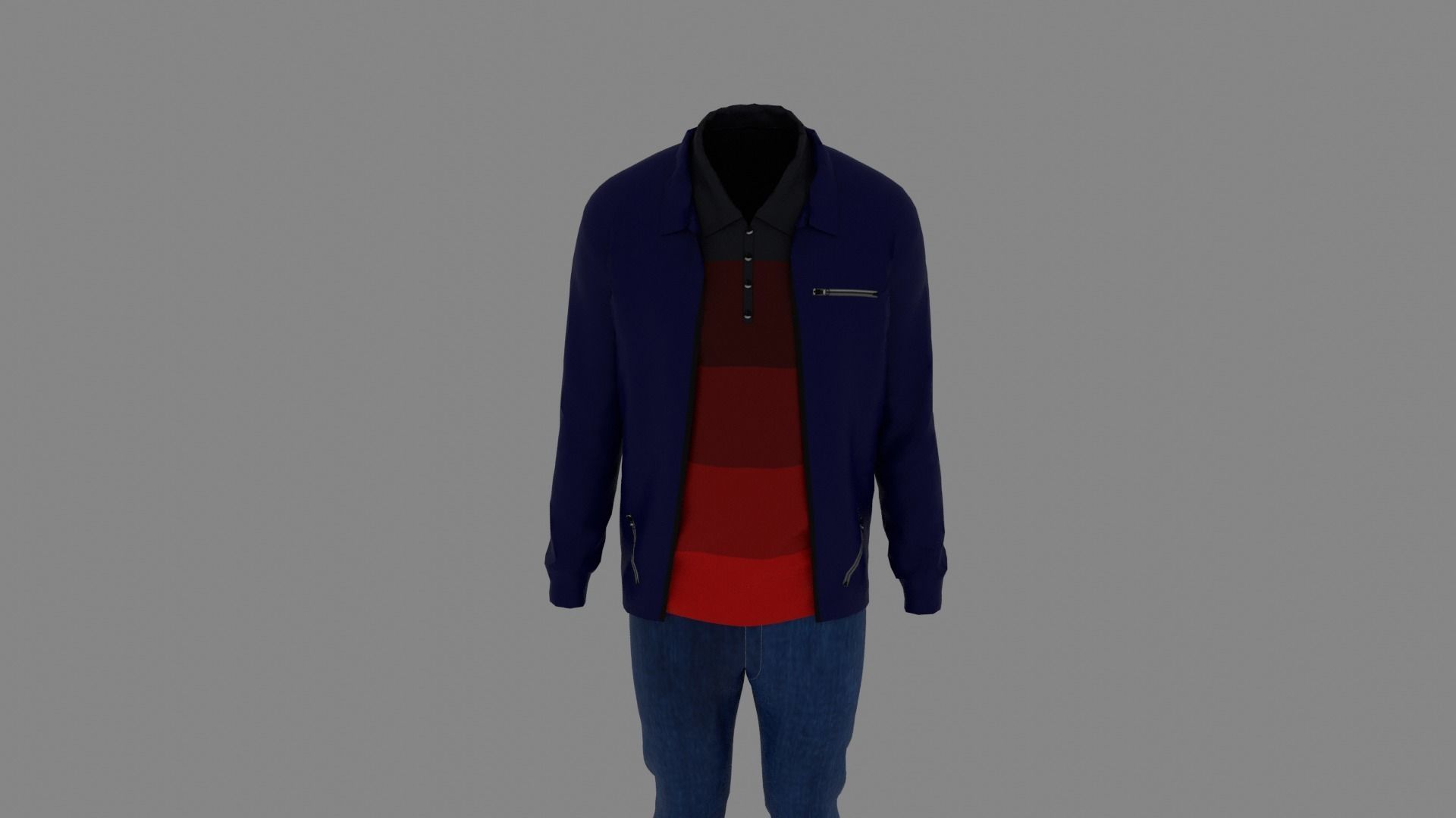 Man Clothes Low-poly 3D model_3