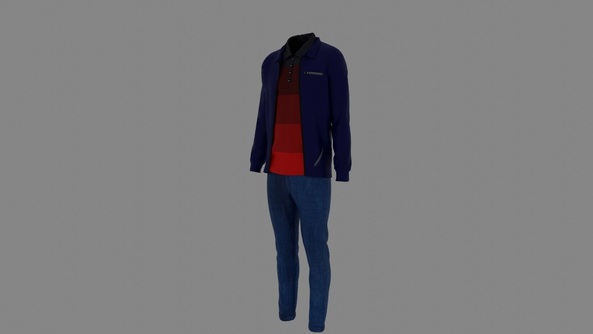 Man Clothes Low-poly 3D model_1