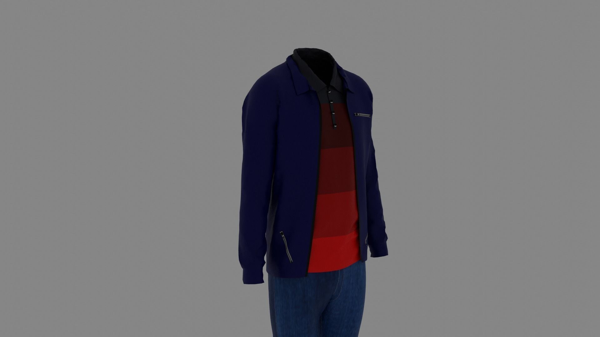 Man Clothes Low-poly 3D model_2