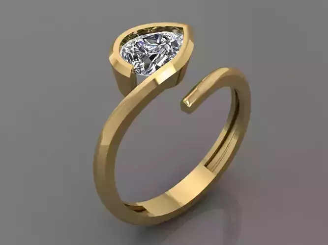 Ring 3D Print 3D print model 3D model emerald gold
