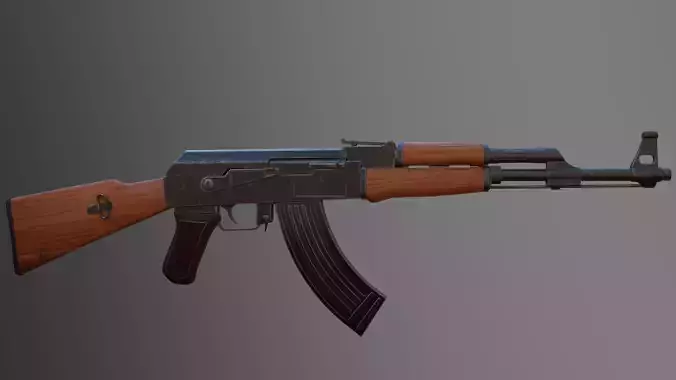 Weapon Rifle Kalashnikov AK-47 Textured