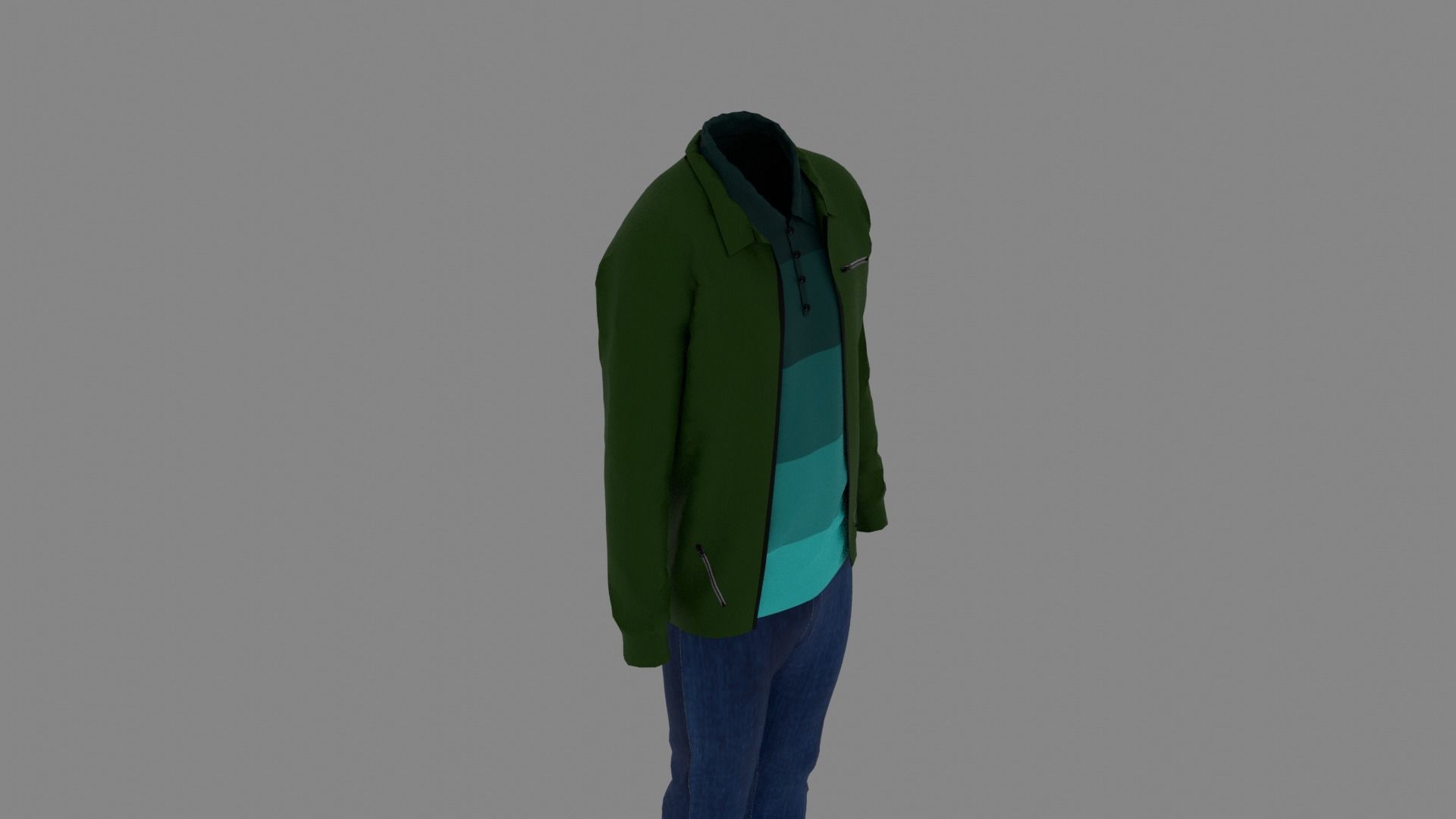 Man Clothes Low-poly 3D model_5