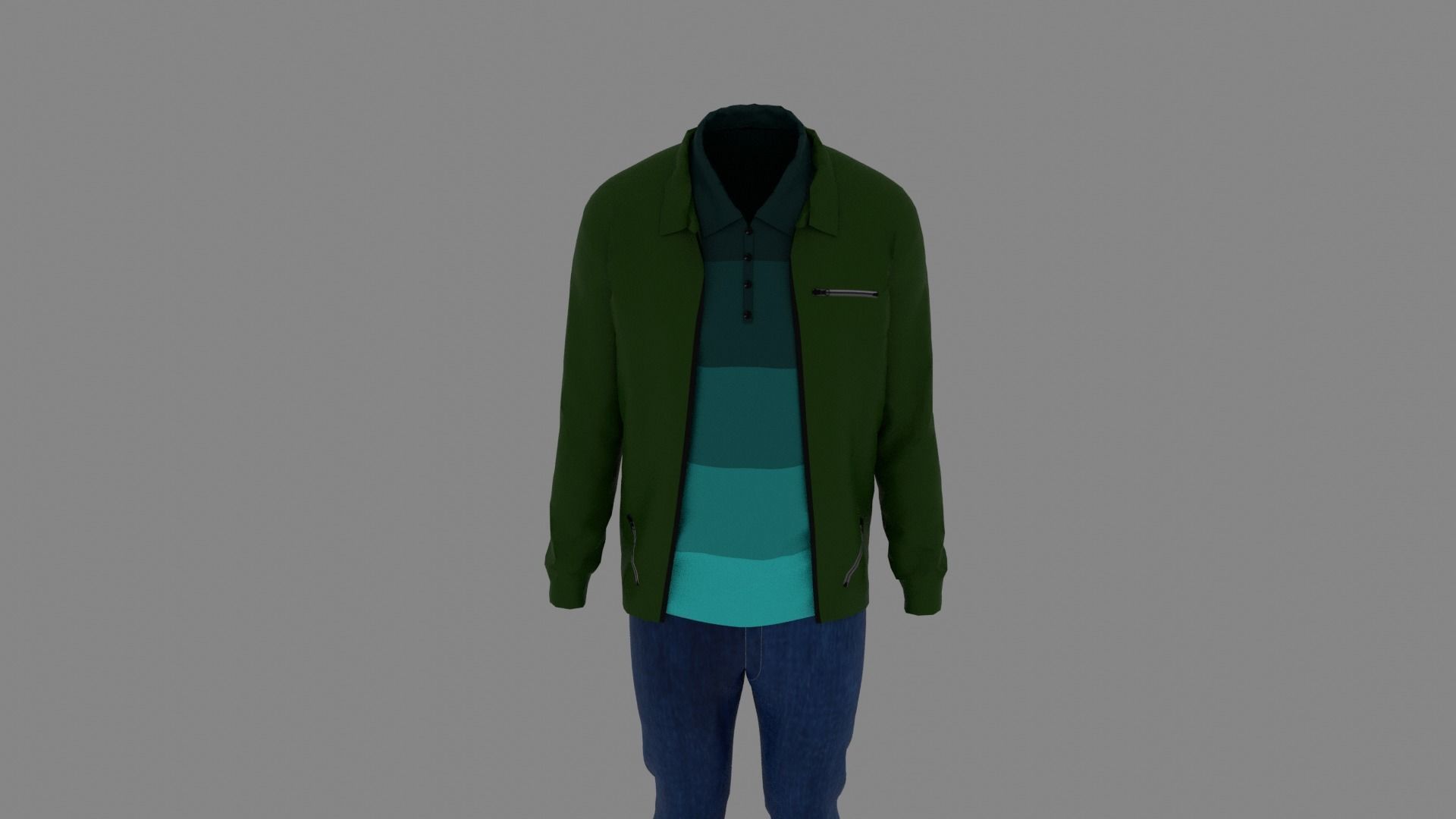 Man Clothes Low-poly 3D model_3