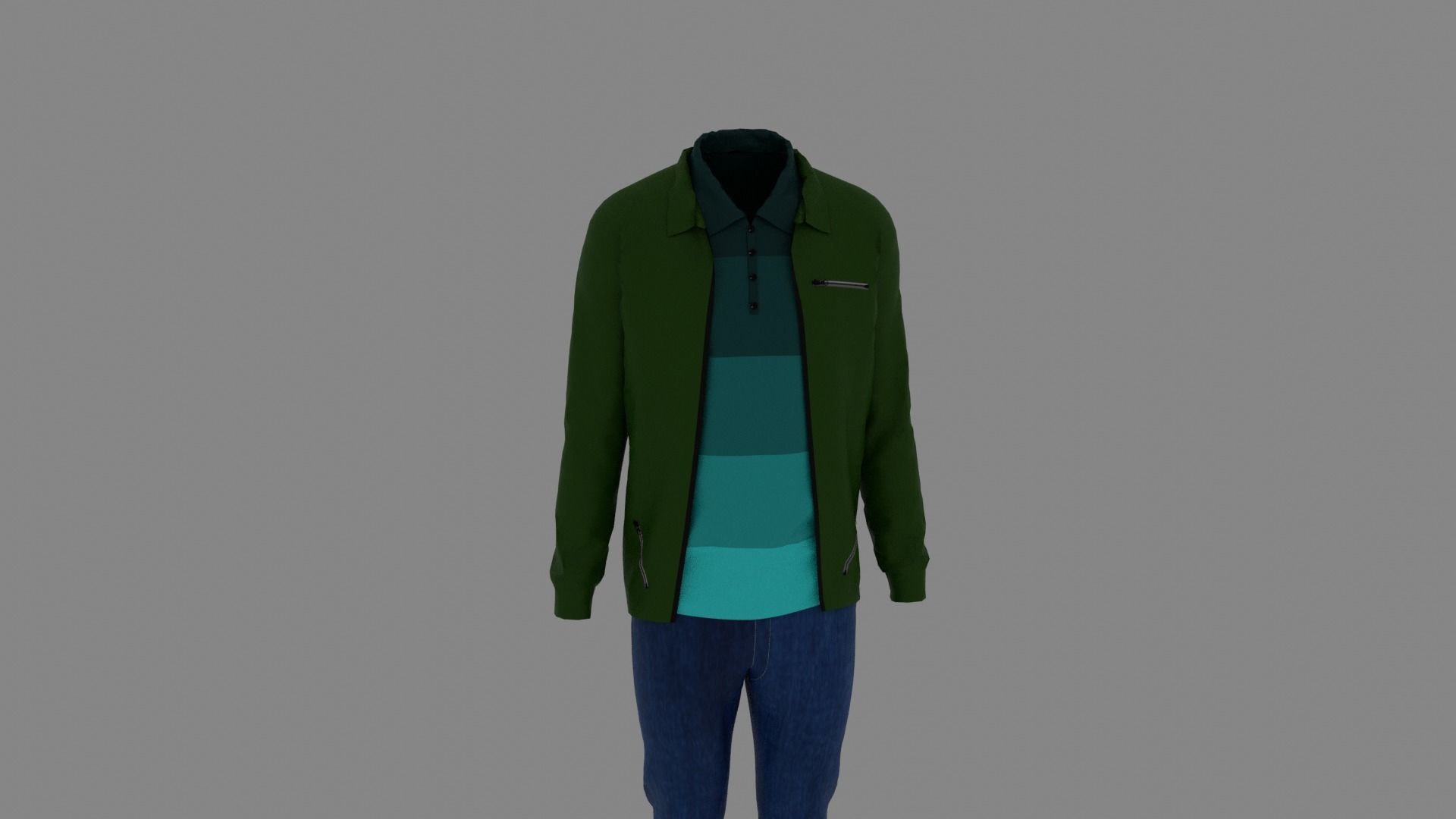 Man Clothes Low-poly 3D model_6