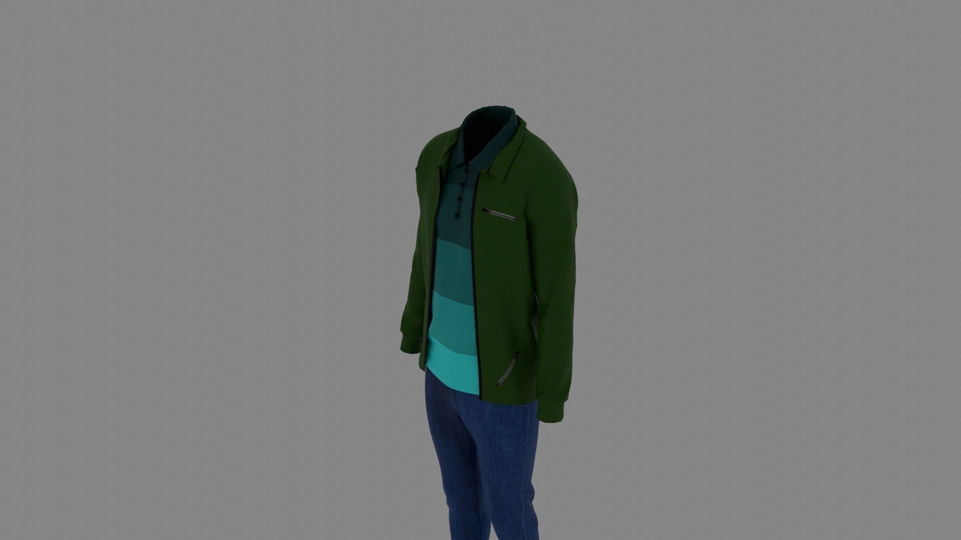 Man Clothes Low-poly 3D model_4