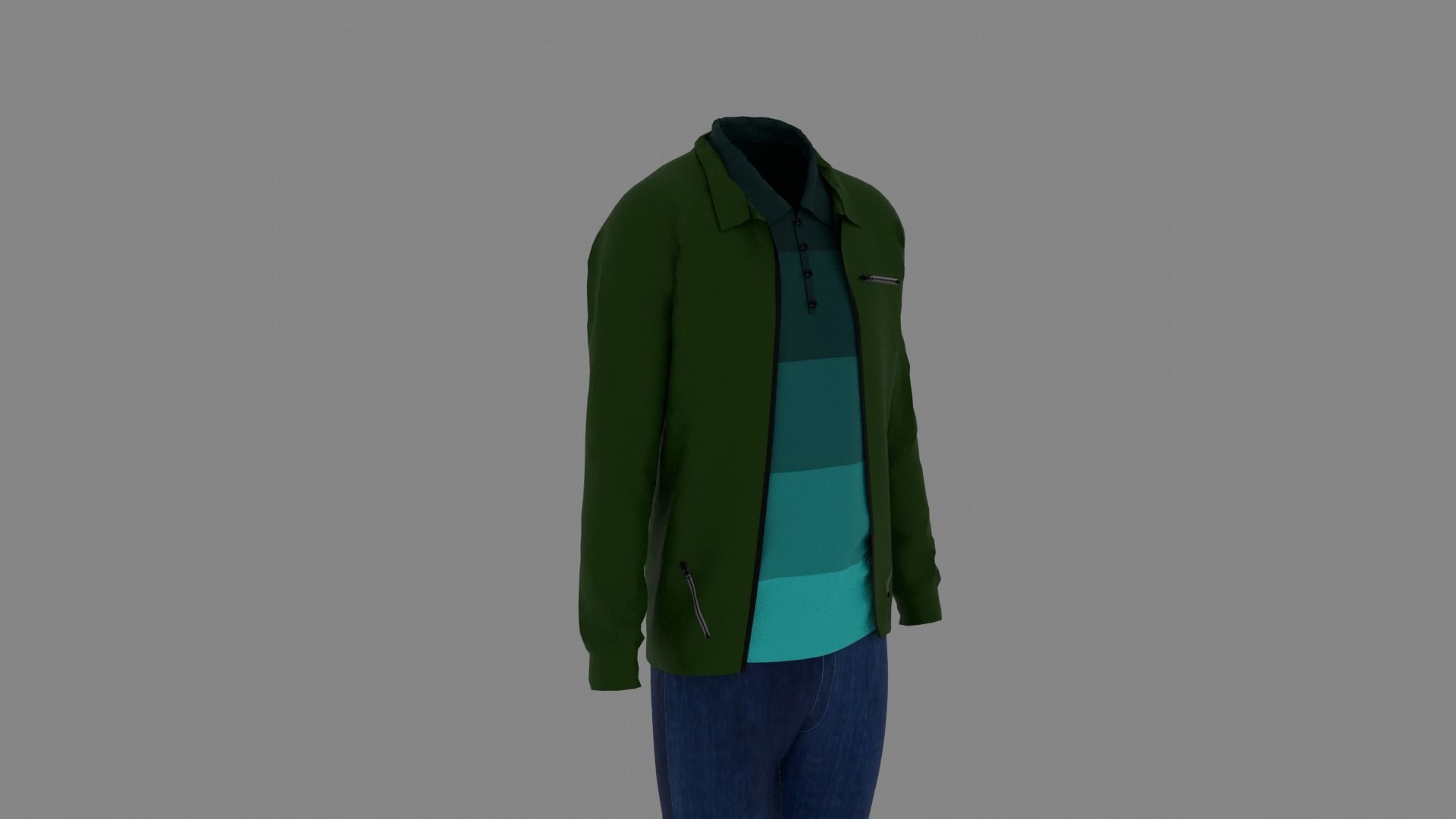 Man Clothes Low-poly 3D model_2